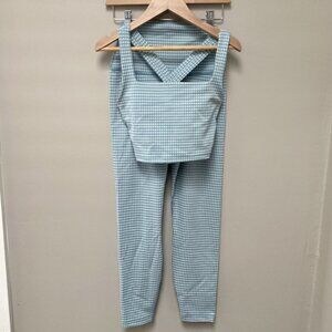 Nike Blue Gingham Yoga Set